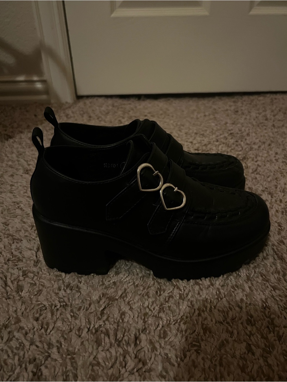 IAGO Metal Heart Oxford Platform Shoes